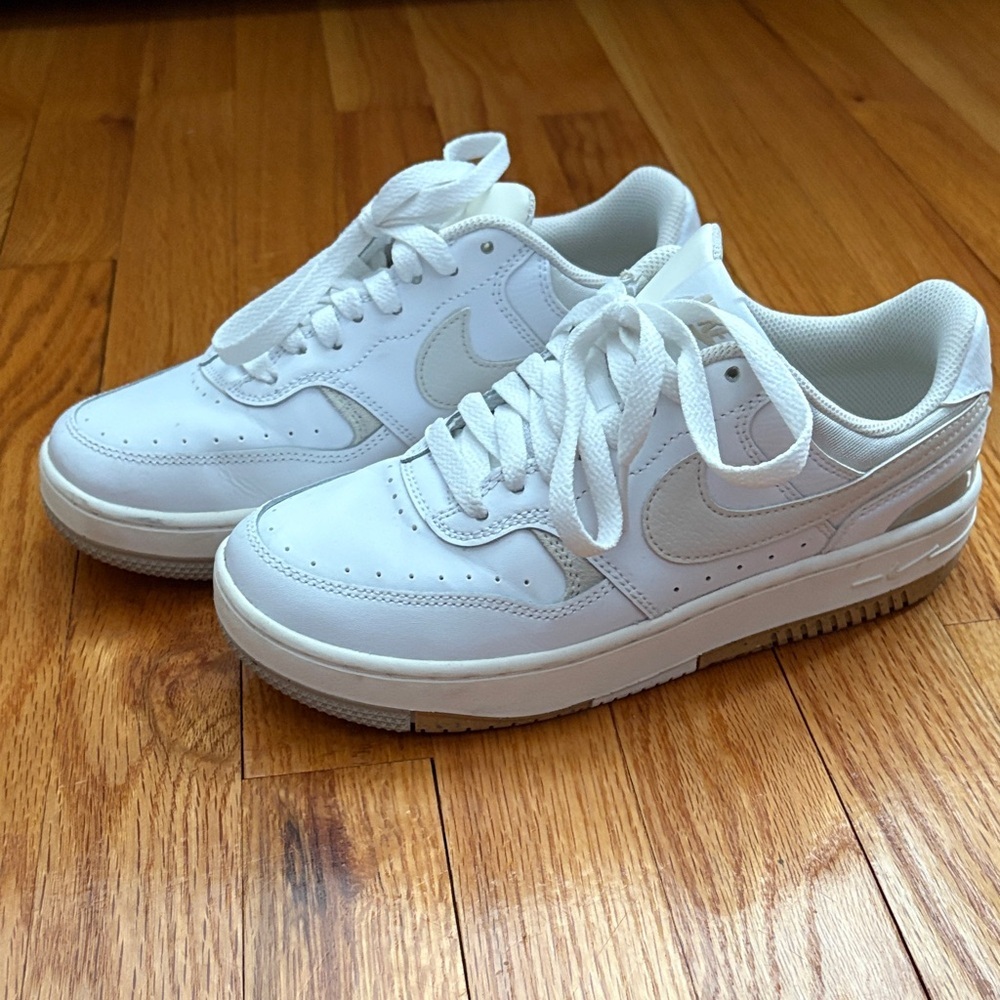 Nike Women's White and Light Cream Sneakers